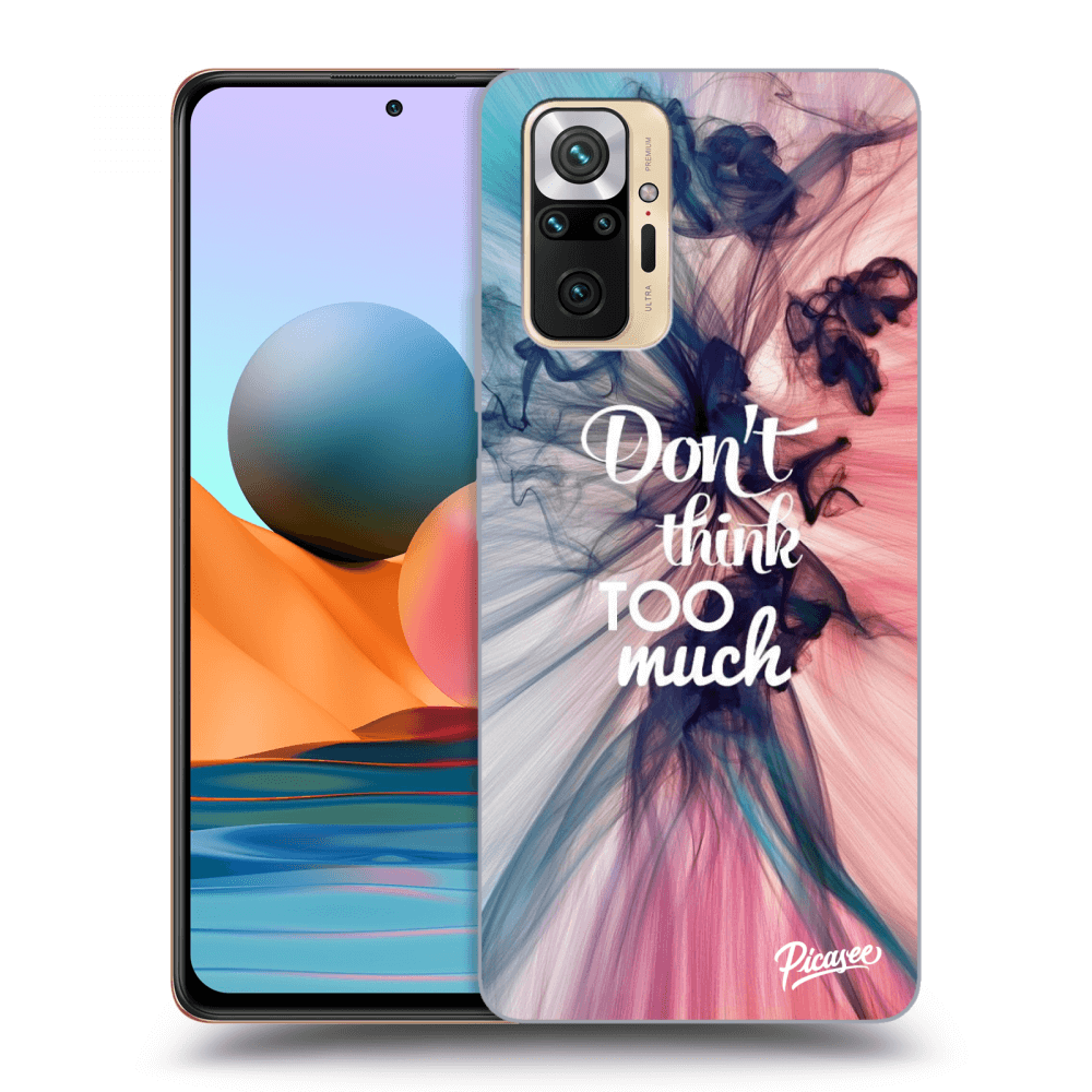 Picasee silikonowe czarne etui na Xiaomi Redmi Note 10 Pro - Don't think TOO much