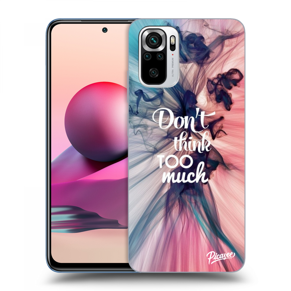 Picasee silikonowe czarne etui na Xiaomi Redmi Note 10S - Don't think TOO much