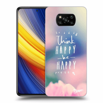 Picasee silikonowe czarne etui na Xiaomi Poco X3 Pro - Think happy be happy