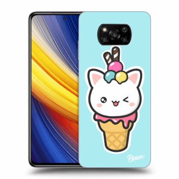 Picasee silikonowe czarne etui na Xiaomi Poco X3 Pro - Ice Cream Cat