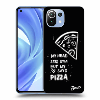 Picasee silikonowe czarne etui na Xiaomi Mi 11 - Pizza