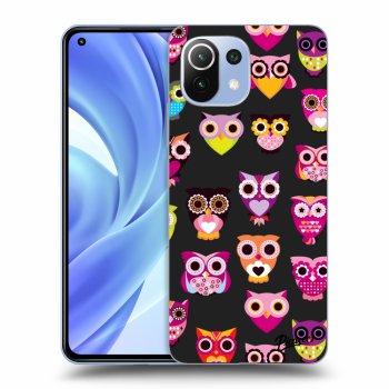 Picasee silikonowe czarne etui na Xiaomi Mi 11 - Owls
