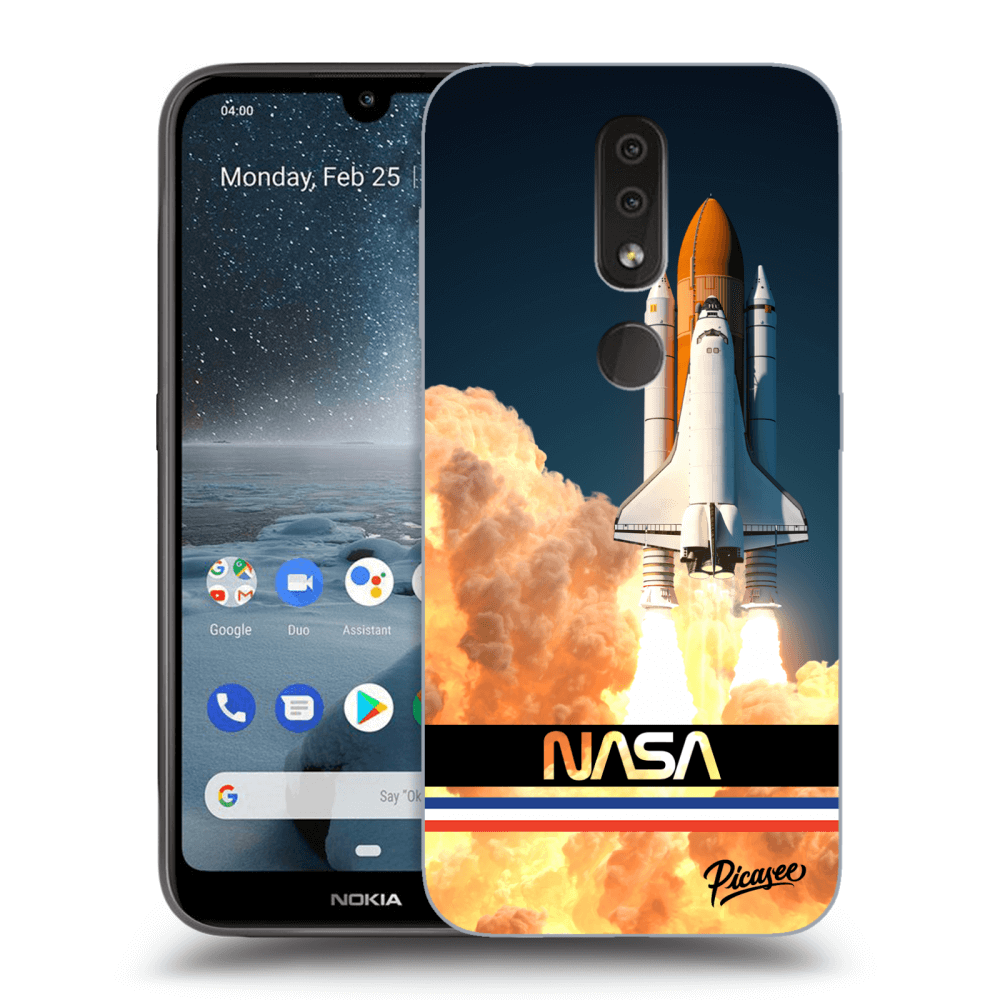 Picasee silikonowe przeźroczyste etui na Nokia 4.2 - Space Shuttle