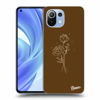 Etui na Xiaomi Mi 11 Lite - Brown flowers