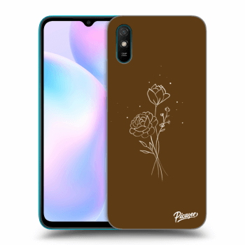 Etui na Xiaomi Redmi 9AT - Brown flowers