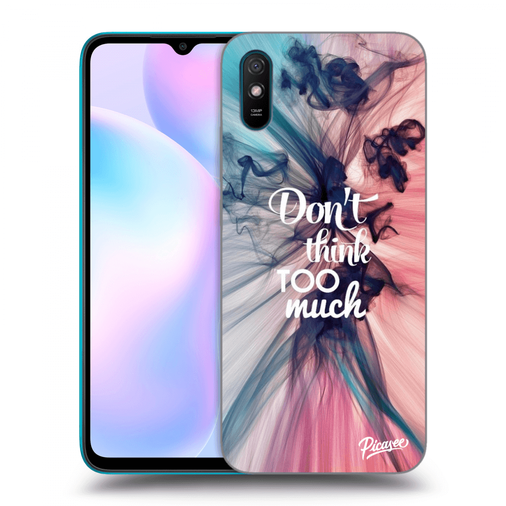 Picasee silikonowe czarne etui na Xiaomi Redmi 9AT - Don't think TOO much