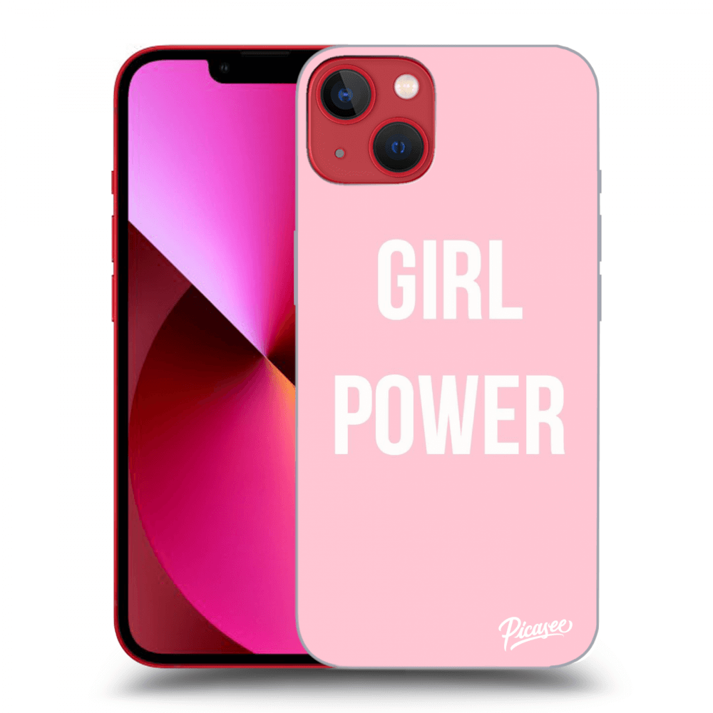 Picasee silikonowe przeźroczyste etui na Apple iPhone 13 - Girl power
