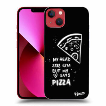 Picasee silikonowe czarne etui na Apple iPhone 13 - Pizza