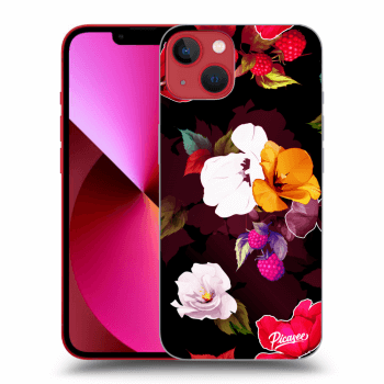Picasee silikonowe czarne etui na Apple iPhone 13 - Flowers and Berries