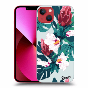 Picasee silikonowe czarne etui na Apple iPhone 13 - Rhododendron