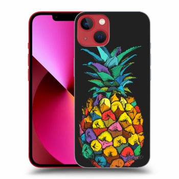 Picasee silikonowe czarne etui na Apple iPhone 13 - Pineapple
