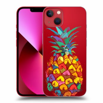 Picasee silikonowe przeźroczyste etui na Apple iPhone 13 - Pineapple