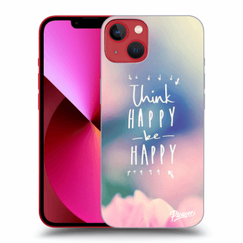 Picasee silikonowe przeźroczyste etui na Apple iPhone 13 - Think happy be happy