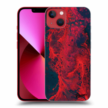 Picasee silikonowe czarne etui na Apple iPhone 13 - Organic red