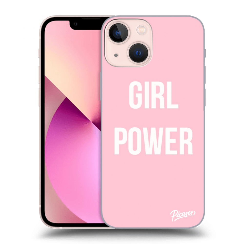 Picasee silikonowe przeźroczyste etui na Apple iPhone 13 mini - Girl power