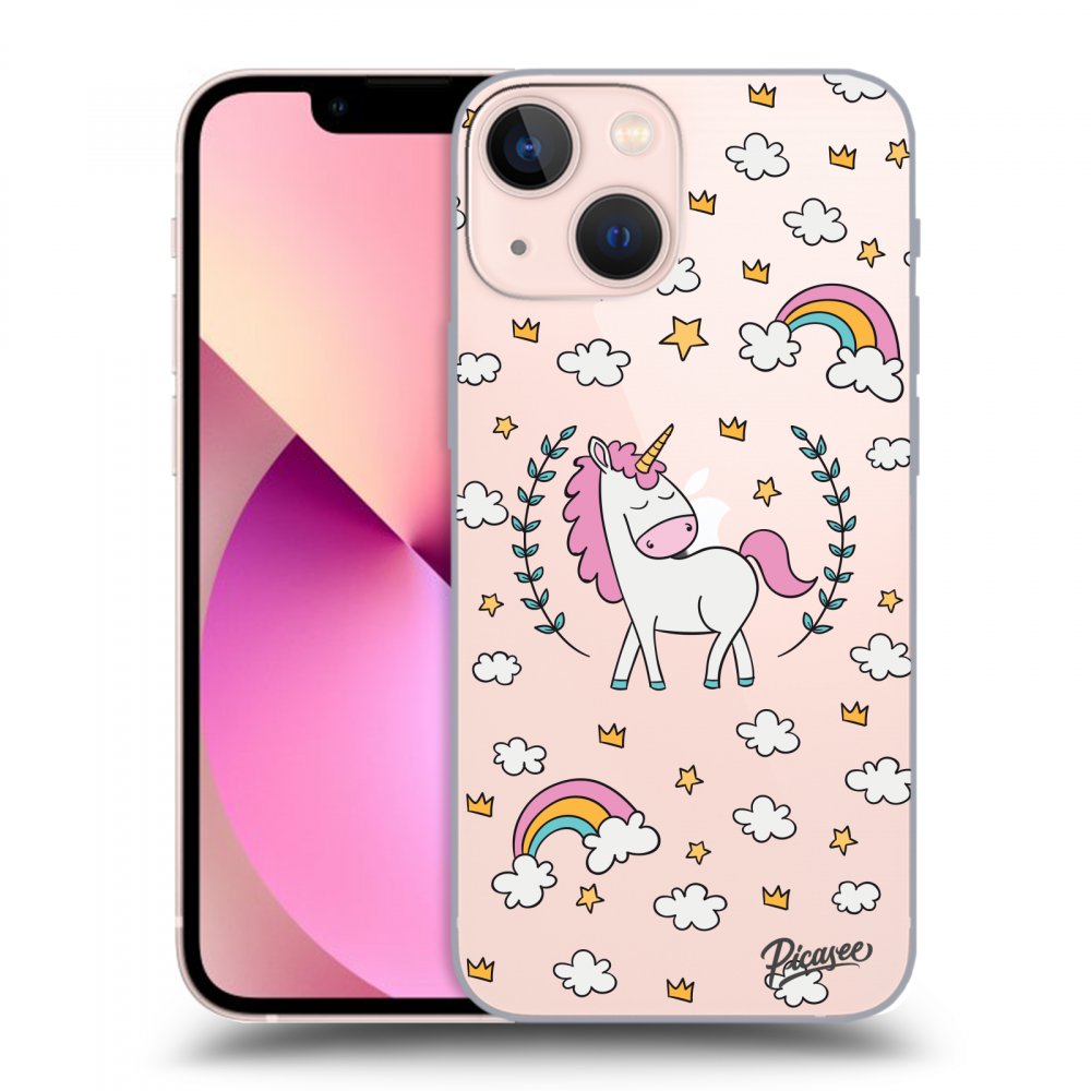 Picasee silikonowe przeźroczyste etui na Apple iPhone 13 mini - Unicorn star heaven