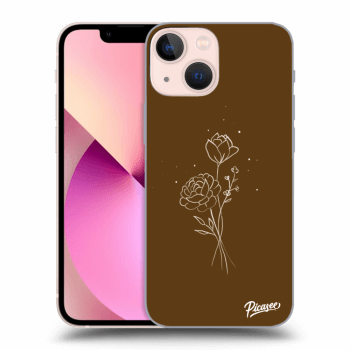 Etui na Apple iPhone 13 mini - Brown flowers