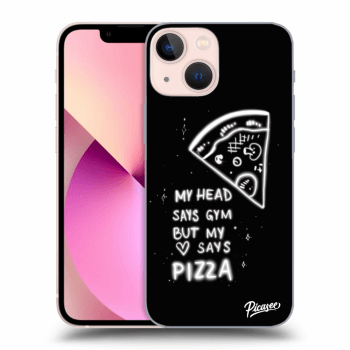 Picasee silikonowe czarne etui na Apple iPhone 13 mini - Pizza
