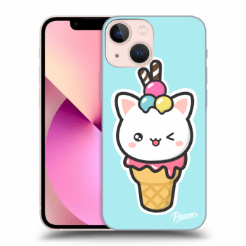 Picasee silikonowe czarne etui na Apple iPhone 13 mini - Ice Cream Cat