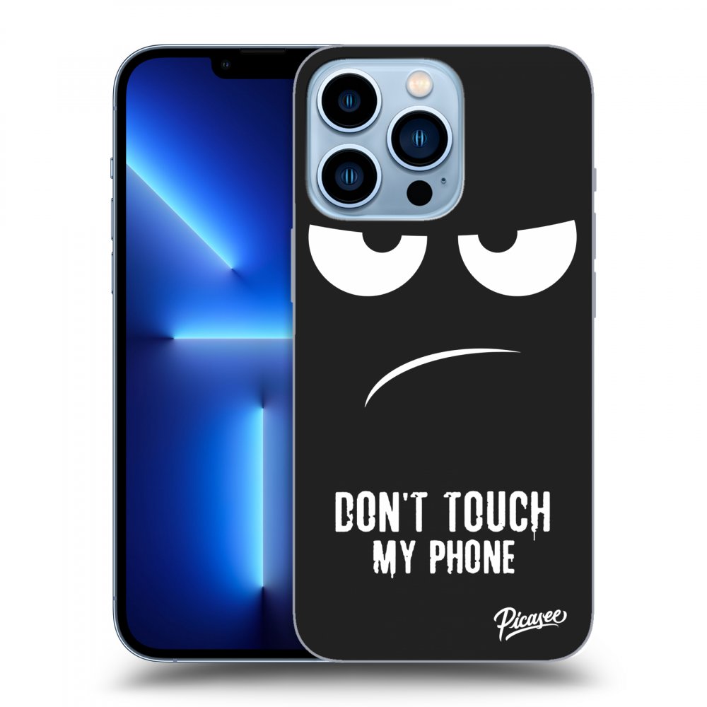 Picasee silikonowe czarne etui na Apple iPhone 13 Pro - Don't Touch My Phone