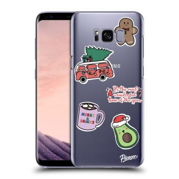 Picasee silikonowe przeźroczyste etui na Samsung Galaxy S8+ G955F - Christmas Stickers