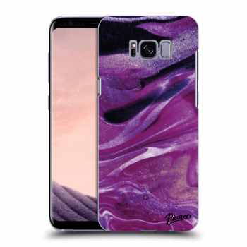 Picasee silikonowe przeźroczyste etui na Samsung Galaxy S8+ G955F - Purple glitter
