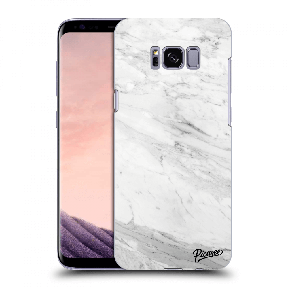 Picasee silikonowe przeźroczyste etui na Samsung Galaxy S8+ G955F - White marble
