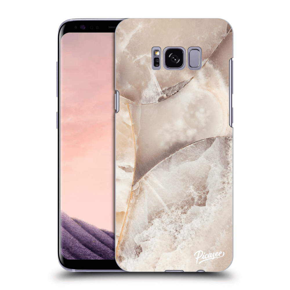 Picasee silikonowe przeźroczyste etui na Samsung Galaxy S8+ G955F - Cream marble