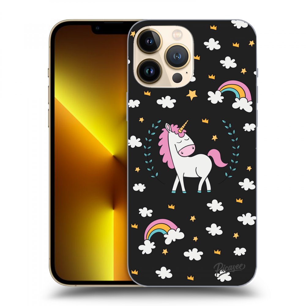 Picasee silikonowe czarne etui na Apple iPhone 13 Pro Max - Unicorn star heaven