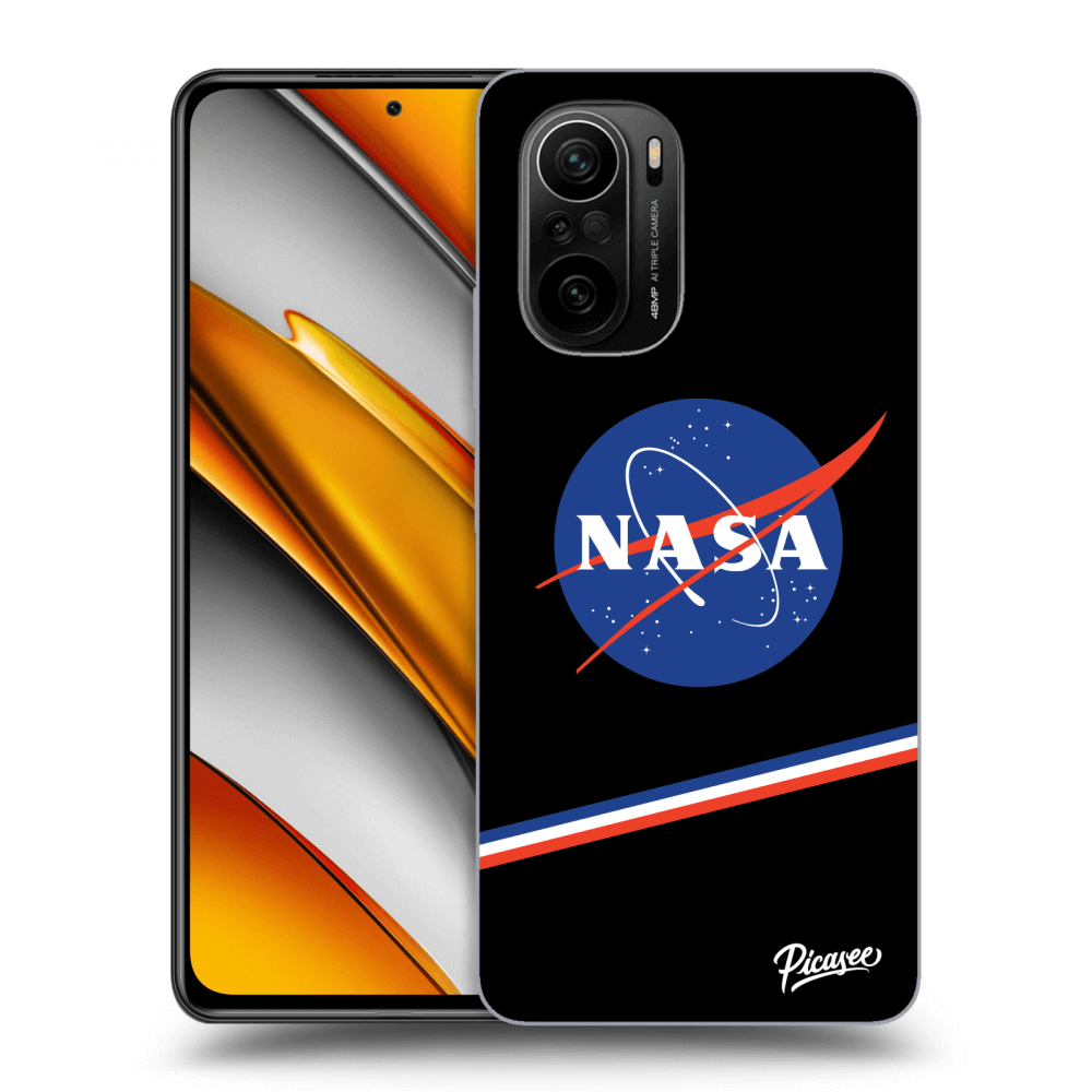 Picasee silikonowe czarne etui na Xiaomi Poco F3 - NASA Original