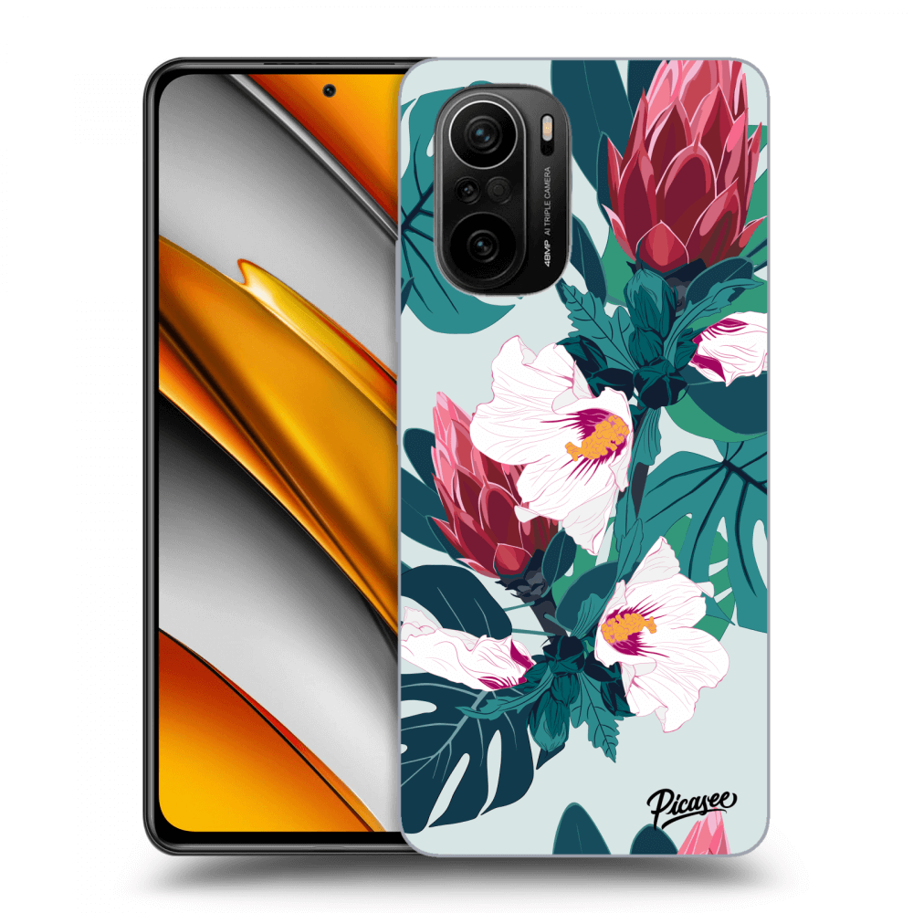 Picasee silikonowe przeźroczyste etui na Xiaomi Poco F3 - Rhododendron