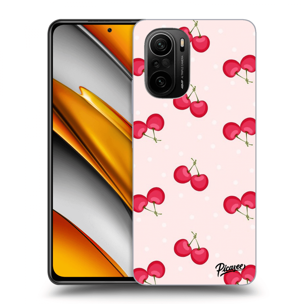Picasee silikonowe przeźroczyste etui na Xiaomi Poco F3 - Cherries
