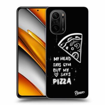 Picasee silikonowe czarne etui na Xiaomi Poco F3 - Pizza