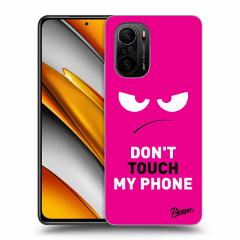 Picasee silikonowe czarne etui na Xiaomi Poco F3 - Angry Eyes - Pink