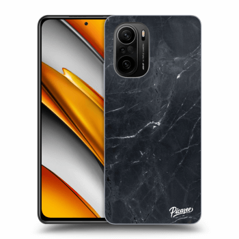 Picasee silikonowe czarne etui na Xiaomi Poco F3 - Black marble