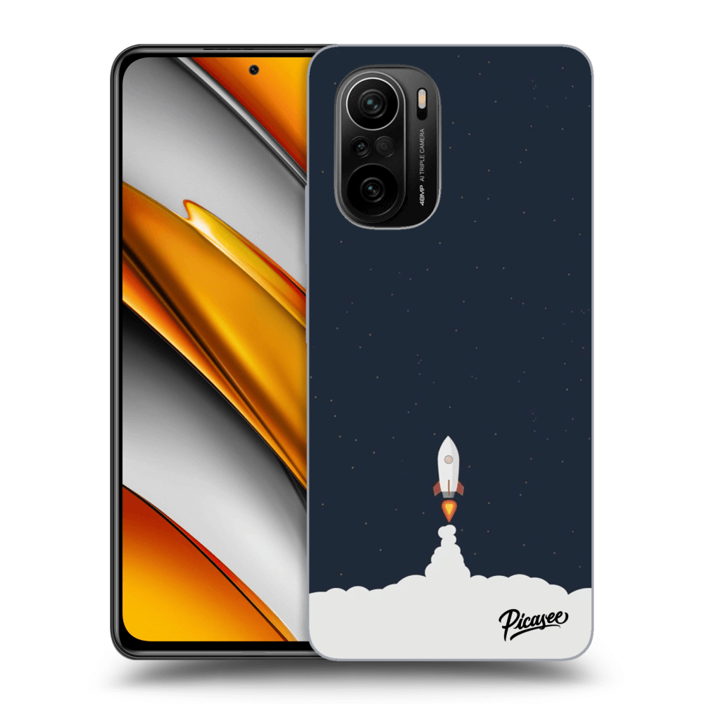 Picasee silikonowe czarne etui na Xiaomi Poco F3 - Astronaut 2