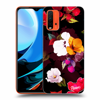 Picasee silikonowe przeźroczyste etui na Xiaomi Redmi 9T - Flowers and Berries