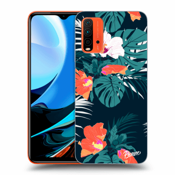 Picasee silikonowe czarne etui na Xiaomi Redmi 9T - Monstera Color