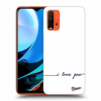 Picasee silikonowe czarne etui na Xiaomi Redmi 9T - I love you