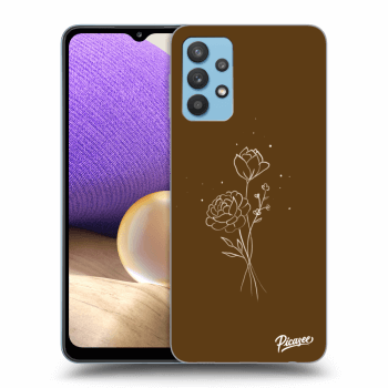 Picasee silikonowe przeźroczyste etui na Samsung Galaxy A32 4G SM-A325F - Brown flowers