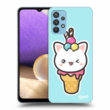 Picasee silikonowe przeźroczyste etui na Samsung Galaxy A32 4G SM-A325F - Ice Cream Cat