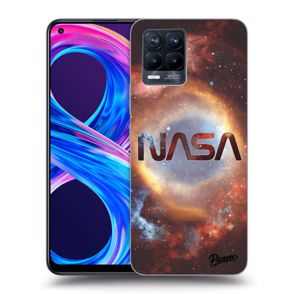 Picasee silikonowe czarne etui na Realme 8 Pro - Nebula
