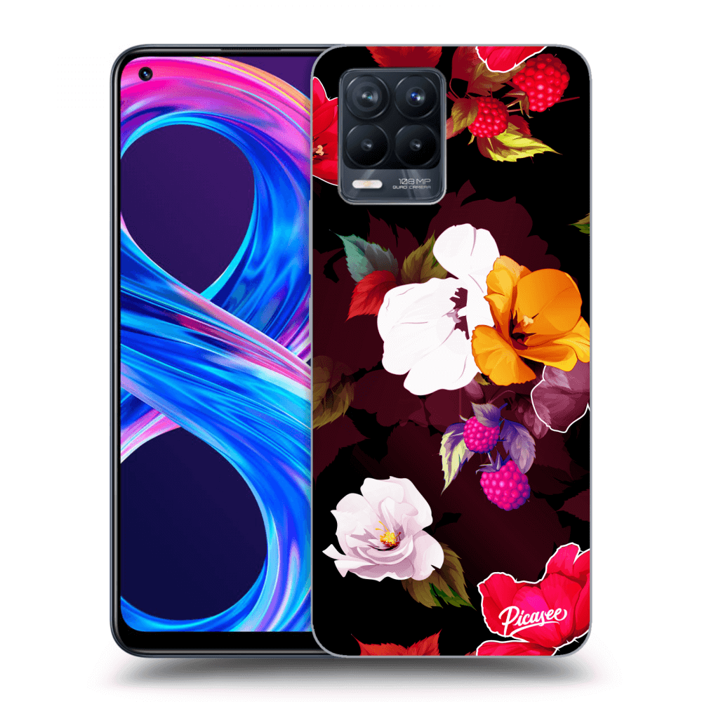Picasee silikonowe przeźroczyste etui na Realme 8 Pro - Flowers and Berries