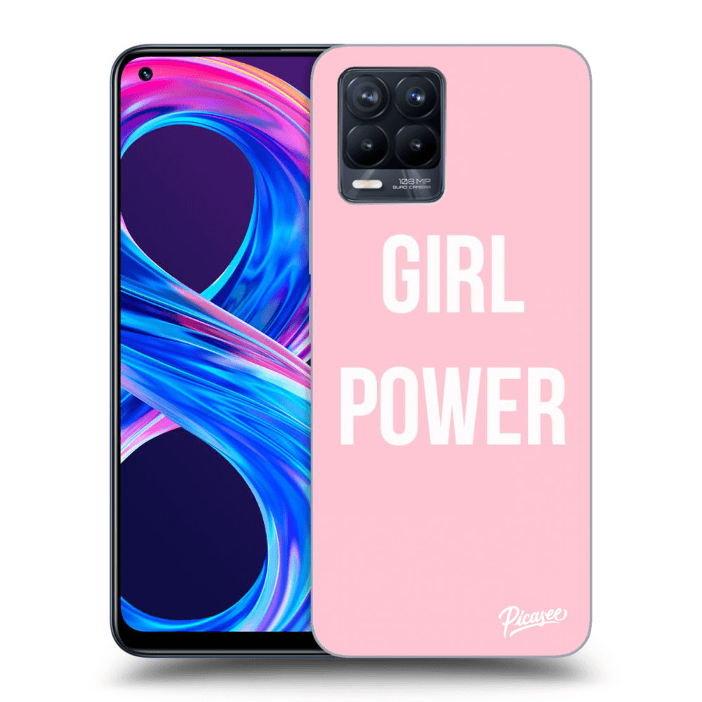 Picasee silikonowe czarne etui na Realme 8 Pro - Girl power