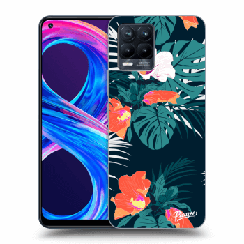 Picasee silikonowe czarne etui na Realme 8 Pro - Monstera Color