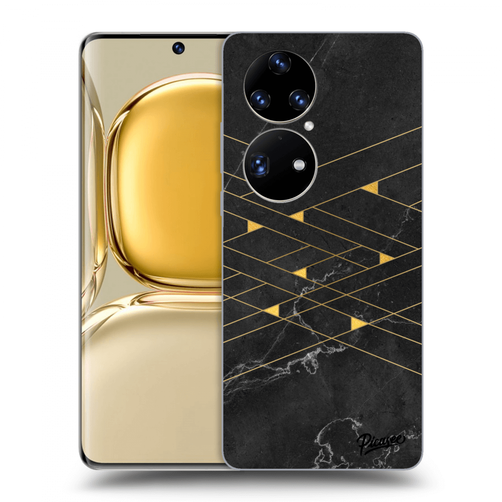 Picasee silikonowe czarne etui na Huawei P50 - Gold Minimal