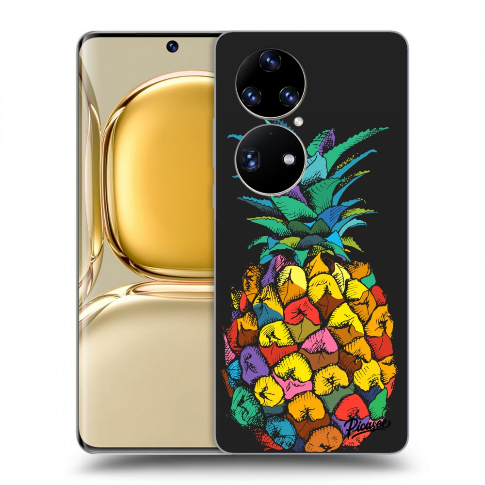 Picasee silikonowe czarne etui na Huawei P50 - Pineapple