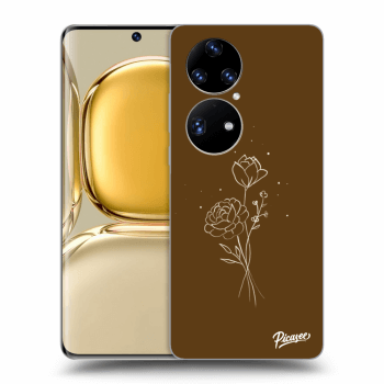 Etui na Huawei P50 - Brown flowers