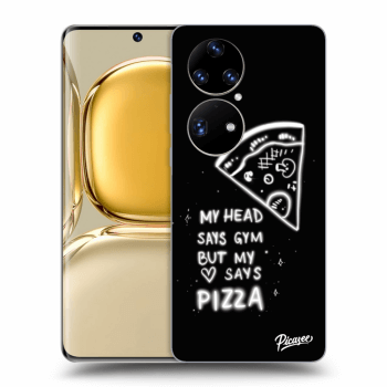 Picasee silikonowe czarne etui na Huawei P50 - Pizza