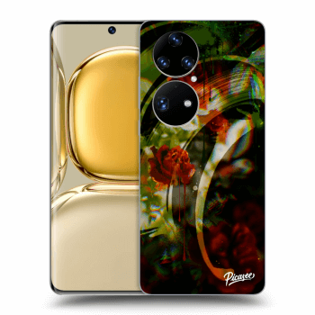 Picasee silikonowe przeźroczyste etui na Huawei P50 - Roses color